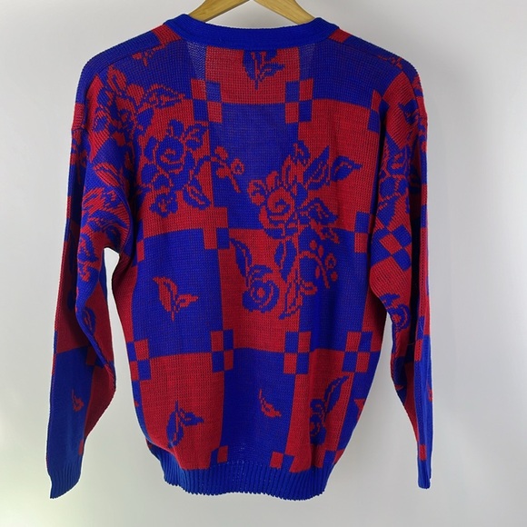 Vintage Pour le chic made in US rose color block sweater - Picture 2 of 3